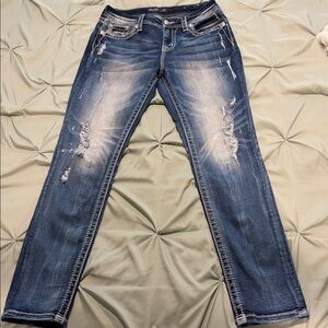 Miss Me Jeans Distressed Skinny Blue Denim